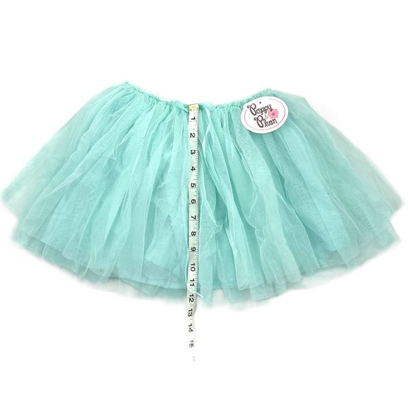 Girl’s Poppy & Plum Light Green Multi-Layer Ballerina Skirt, Size Youth L/XL - Picture 3 of 10